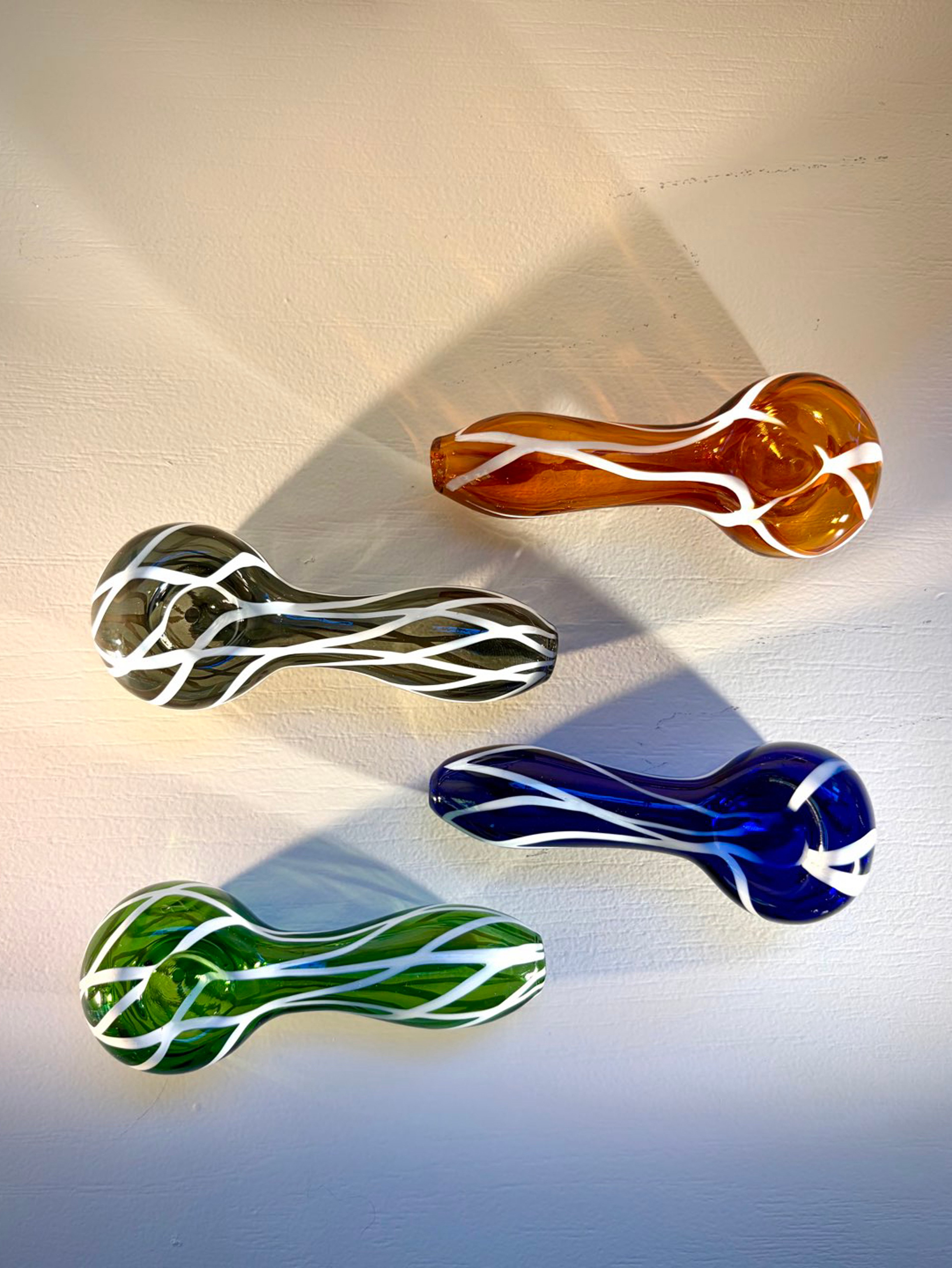 Preview pic of 🔥 Bulk Smoke Shop Lot (10 sets of 4) Glass Spoon Pipes - Brand New four color set