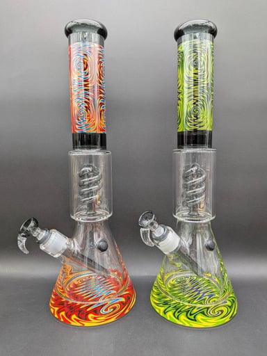 Preview pic of 16" WIG WAG COIL PERC BEAKER BONG