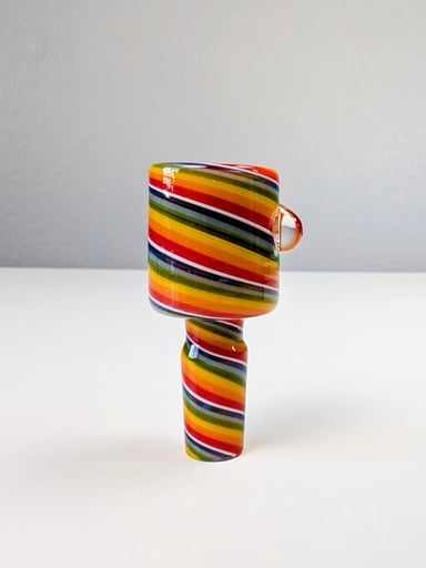 Preview pic of 14mm 🚨Premium Quality Glass Bowl🚨 Rainbow Lolipop Design