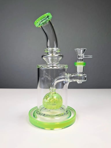 Preview pic of 🚨9.5' Slime Green🚨 Premium High Quality Matrix Recycler Glass Water Bong W/ 14mm Bowl
