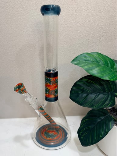 Preview pic of Augy Glass Beaker Bong Tube w/ Matching Slide & Downstem