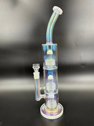 Preview pic of 🚨16' Iridescent Premium High Quality Glass Water Bong W/  14mm Skull Bowl