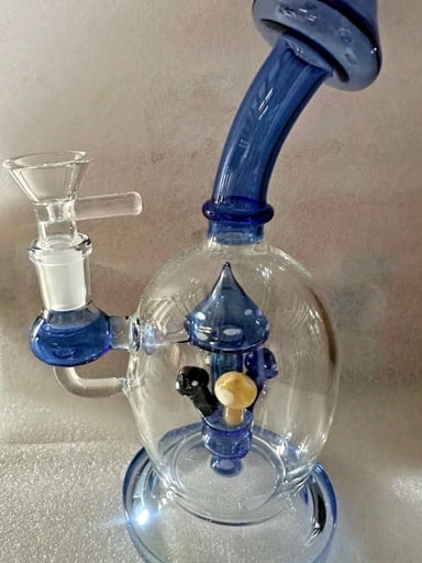 Preview pic of 🚨8' Blue Meanie Mushroom🚨 🍄 Premium High Quality Glass Water Bong W/  14mm Bowl