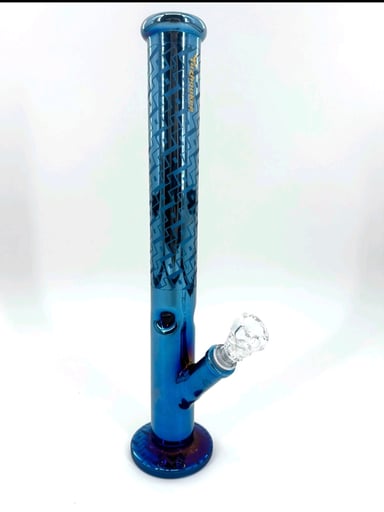 Preview pic of 🚨16' Premium High Quality Glass Water Bong🚨 W/ Blue & Black Designs & A Skull Bowl