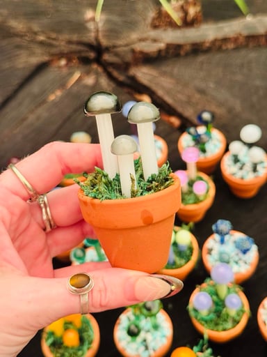 Preview pic of Mushroom poker/ dab tool in a ceramic pot.