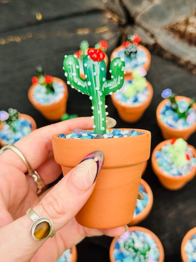 Preview pic of Cactus poker/ dab tool in a ceramic pot.