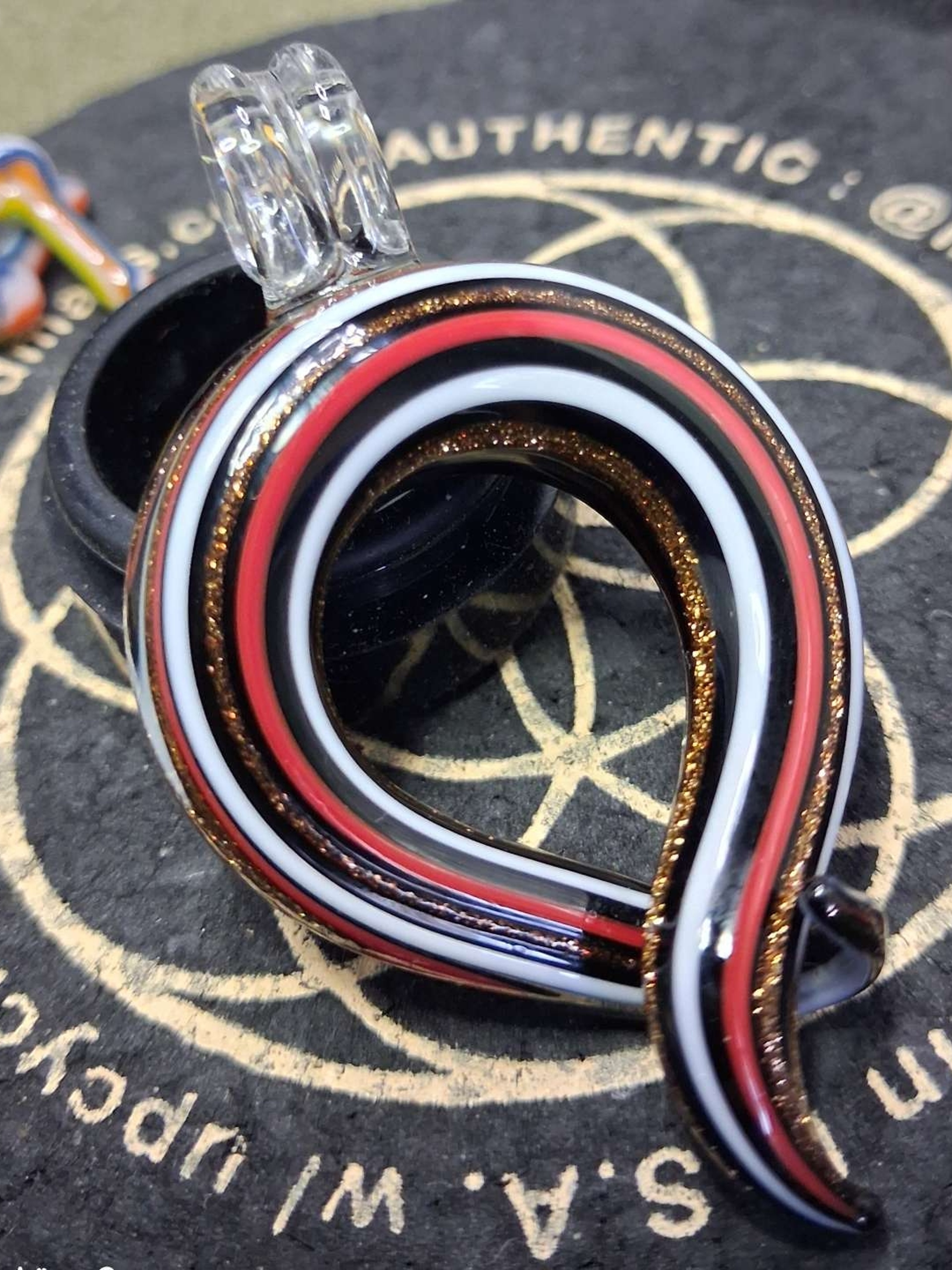 Beautiful,Vintage,Abstract,Glass Pendant image 0