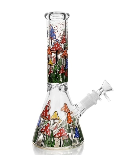 Preview pic of 🚨10' Premium High Quality🚨 Glass Water Bong W/ Wild Mushroom Design & 14mm Bowl