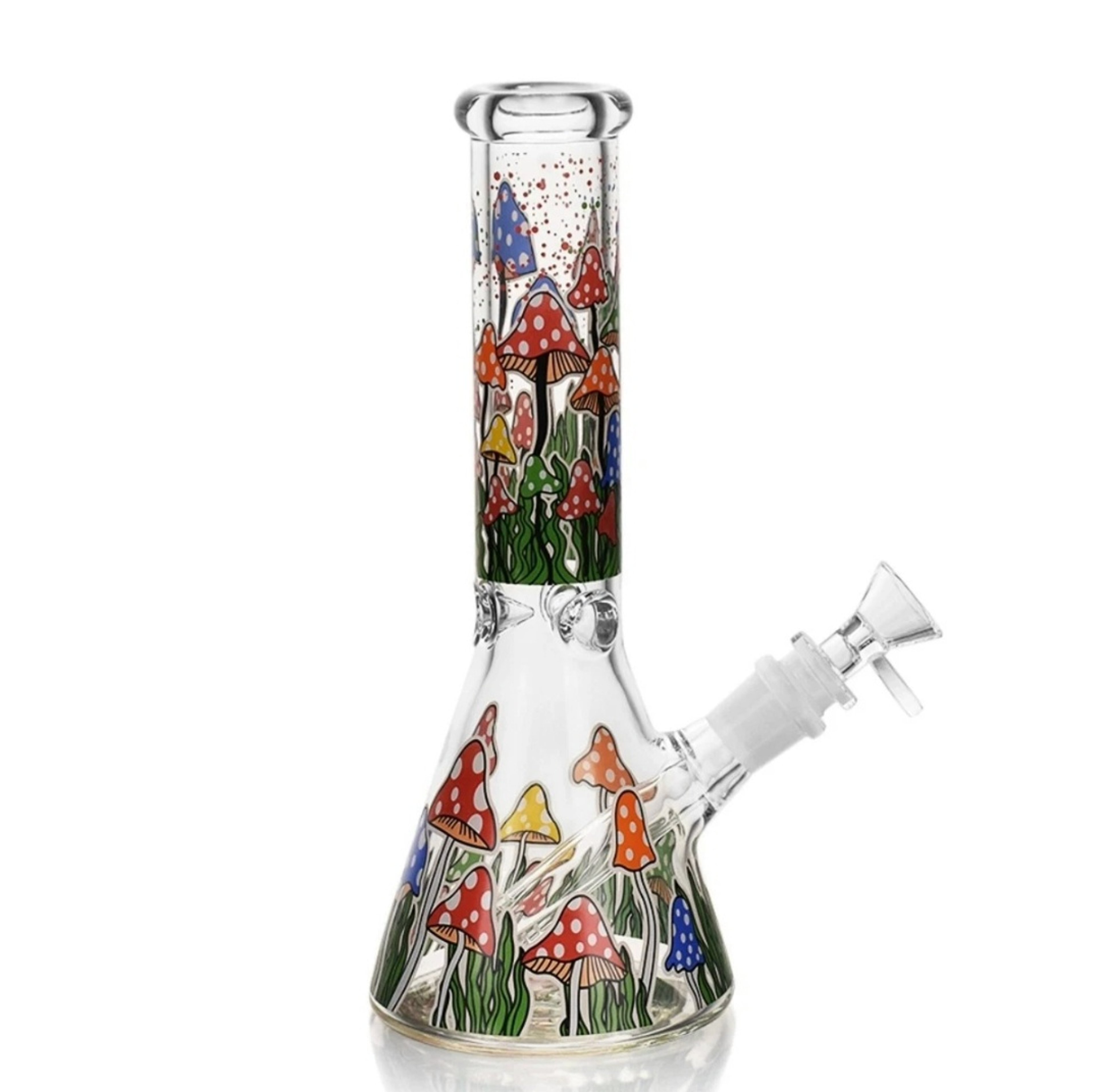 🚨10' Premium High Quality🚨 Glass Water Bong W/ Wild Mushroom Design & 14mm Bowl image 0