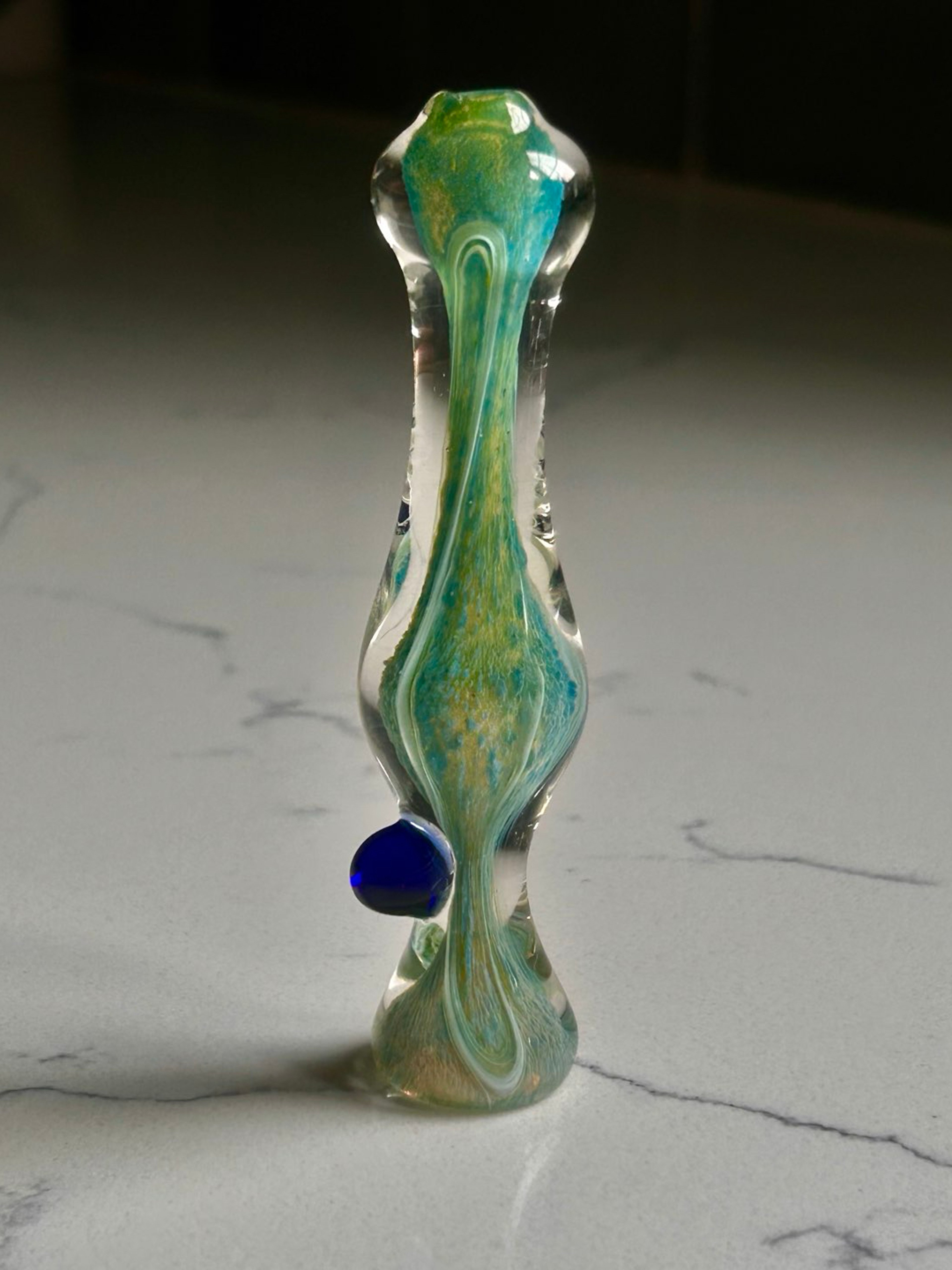ONE-OF-ONE HAND BLOWN SCULPTED GLASS BOWL PEICE image 0