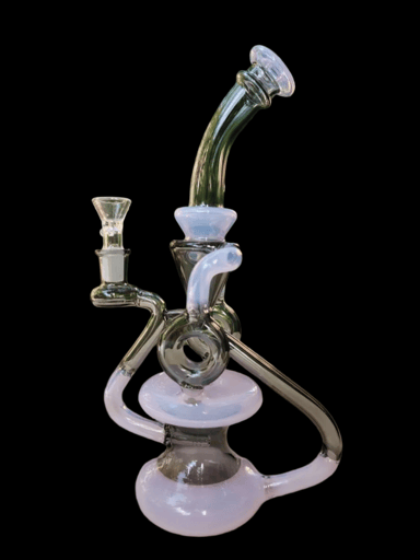 Preview pic of 🚨11' Premium High Quality🚨 Glass Water Bong W/ Pink & Gray Design & 14mm Bowl