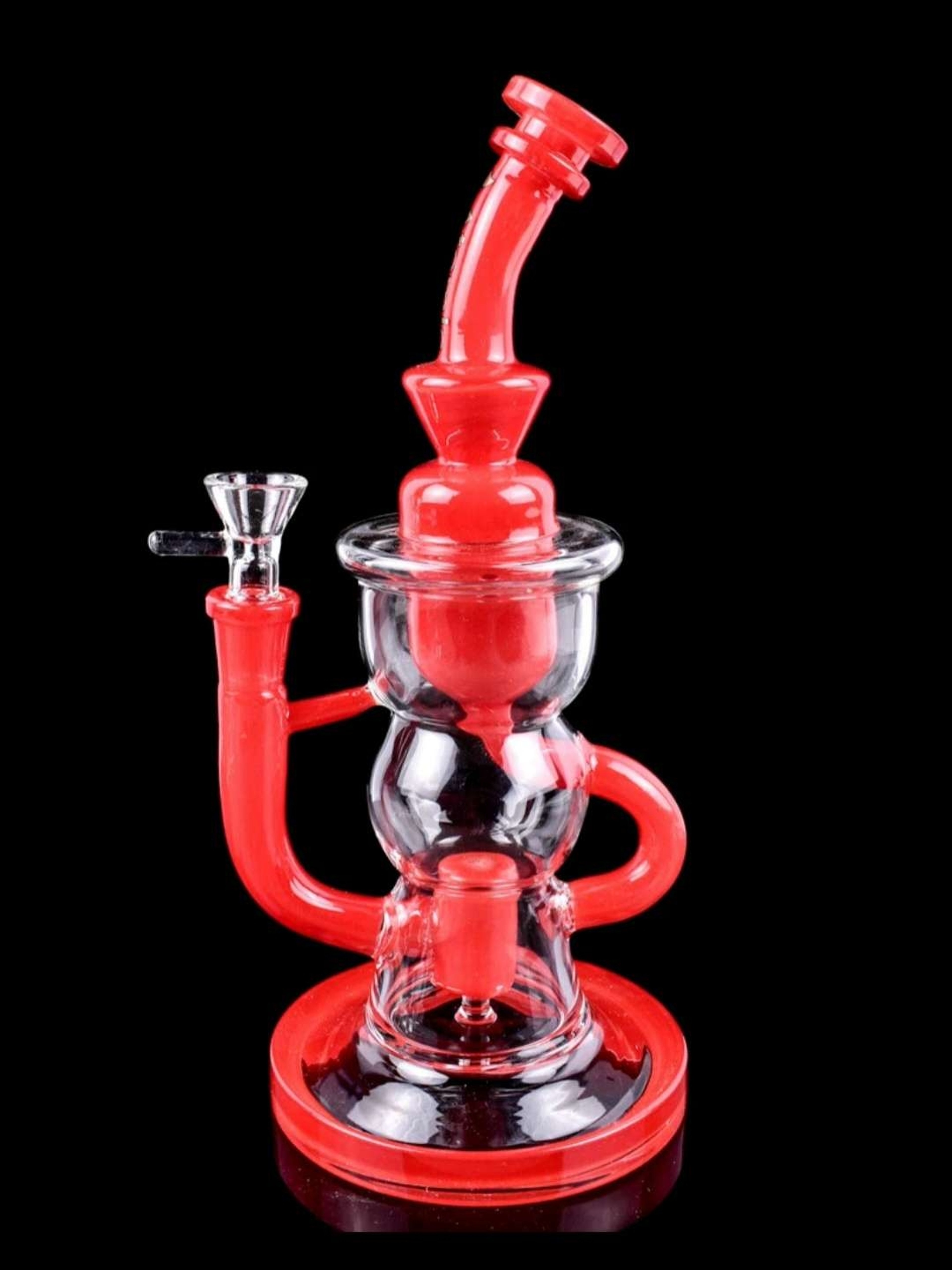 🚨10' Premium Quality🚨 Glass Water Bong W/ Red Designs & 14mm Bowl image 0