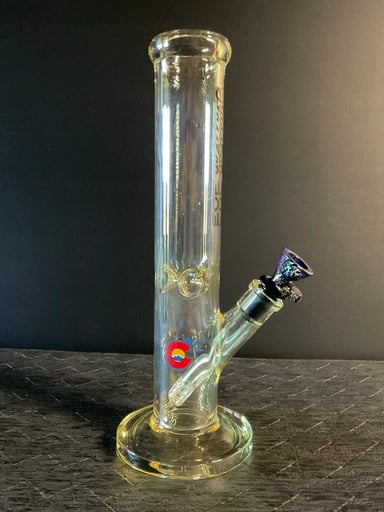 Preview pic of Glasslab 303 Gold Fumed Straight Tube 14mm Bong with Cheech Dicro Slide and Phoenix Star Gridded Down Stem