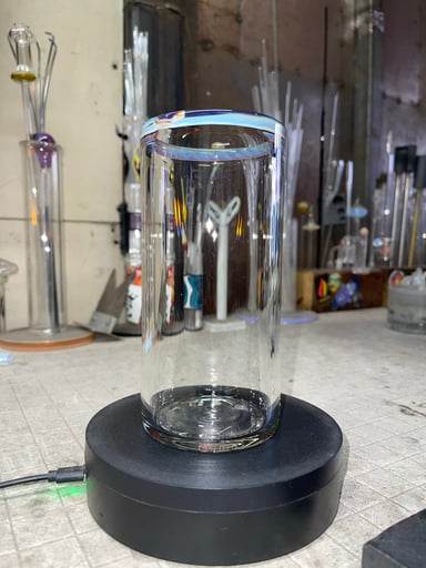 Preview pic of 6 1/4” tall 3” wide, amber purple color