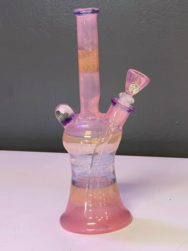 Preview pic of CFL Fume Rig W/ matching bubble cap & slide by MTPGlass