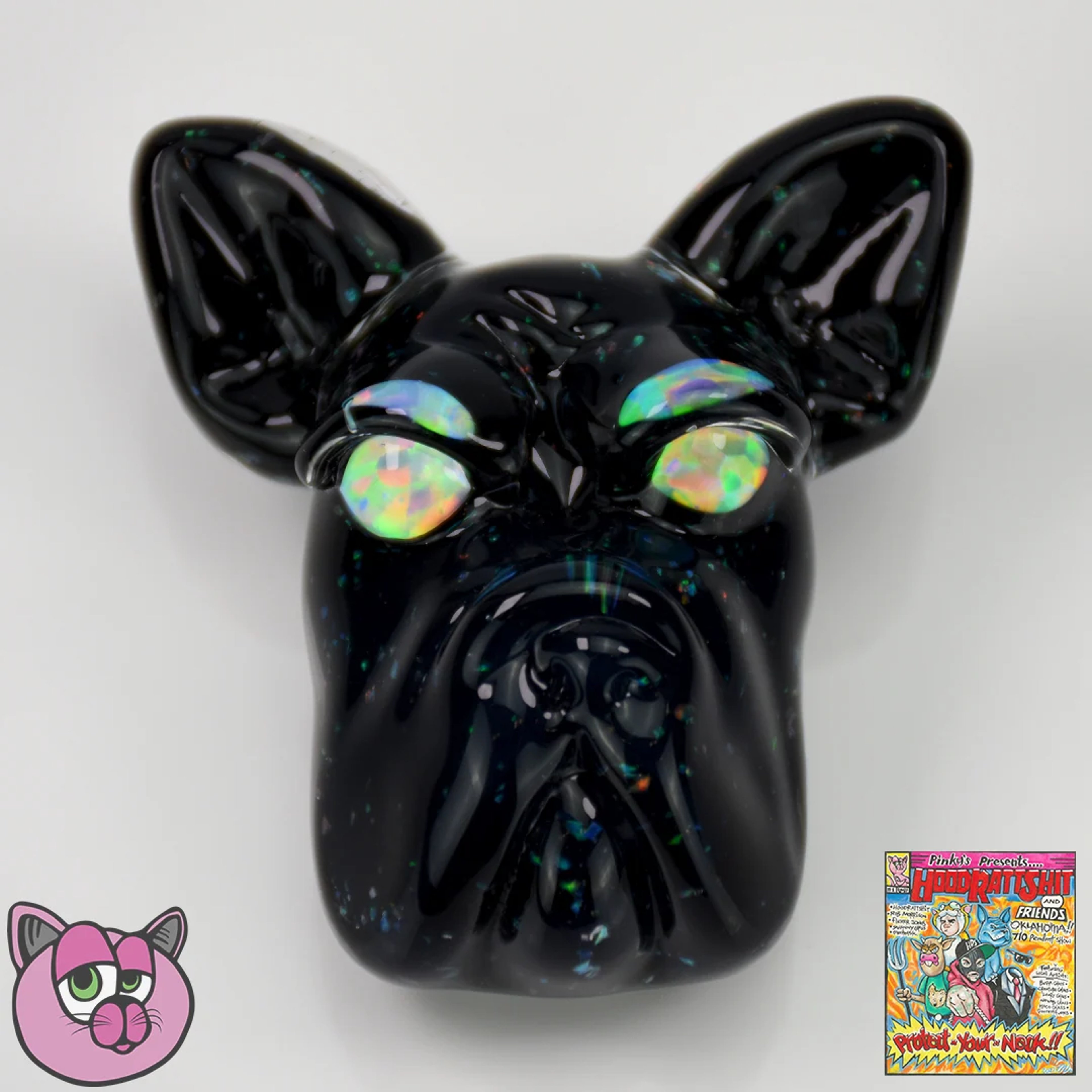 Swanny Glass Cropal Frenchie Pendant image 0