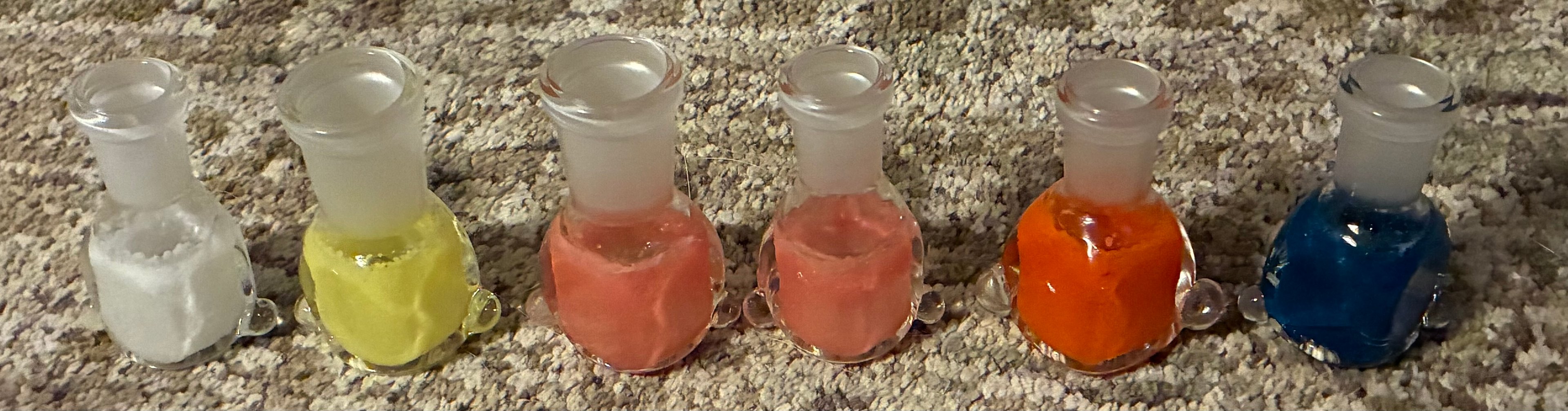 Preview pic of New Glass Bowl Flower Slide Lot (6) For Water Pipe or Bong Frosted