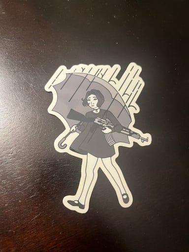 Preview pic of 1 Slinger "Assault Girl" Sticker – Goth/Doomer Variant (Brand new)