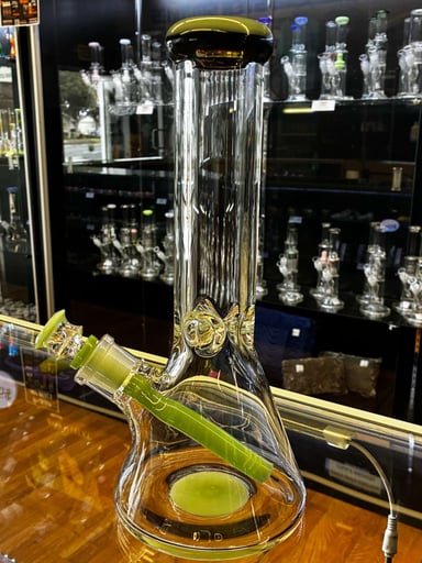 Preview pic of 11'' 9mm Beaker Tube With Mint Green and Black