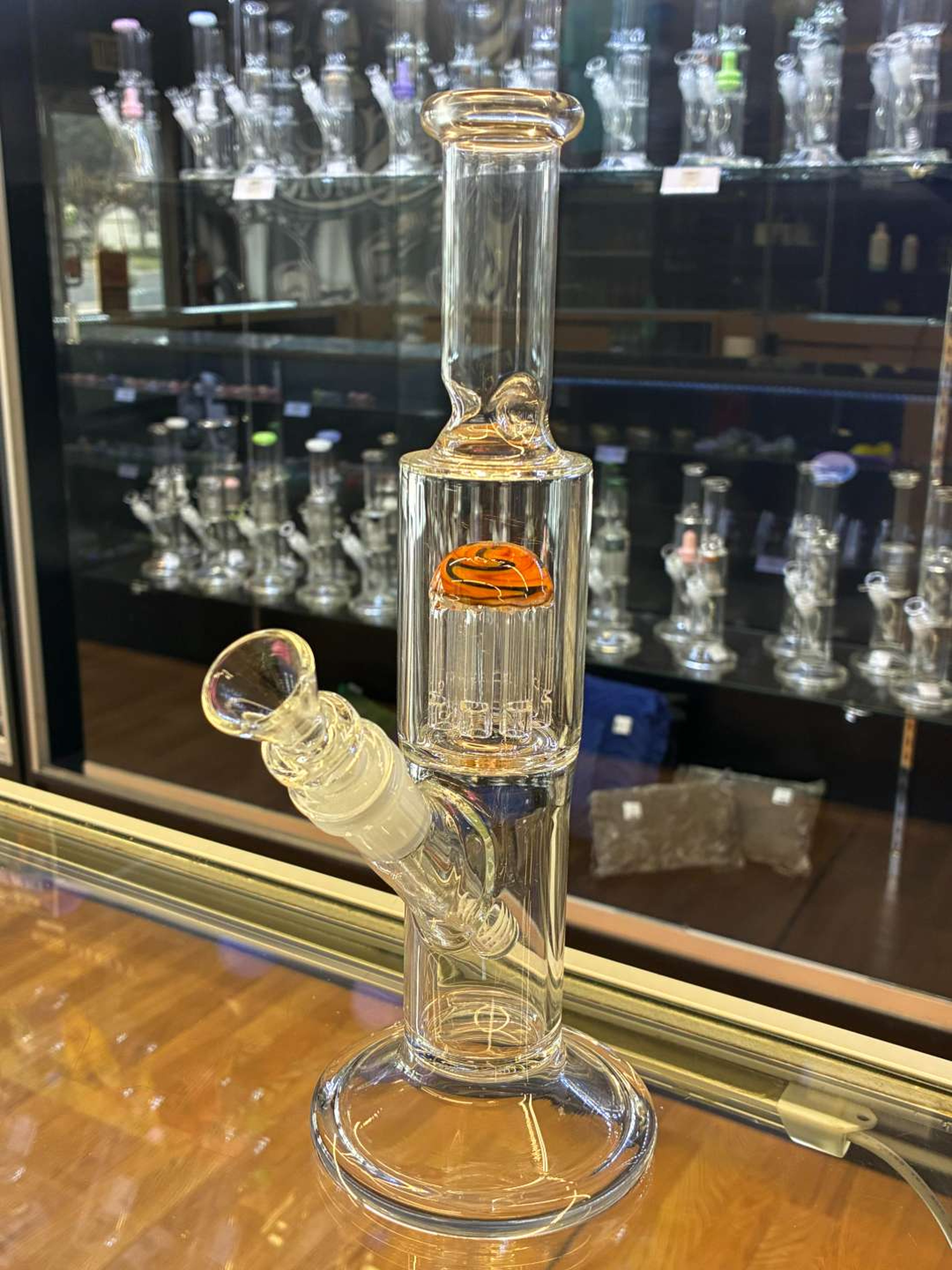 Preview pic of 11'' Straight Tube With Arm Tree Perc and Wig Wag Color