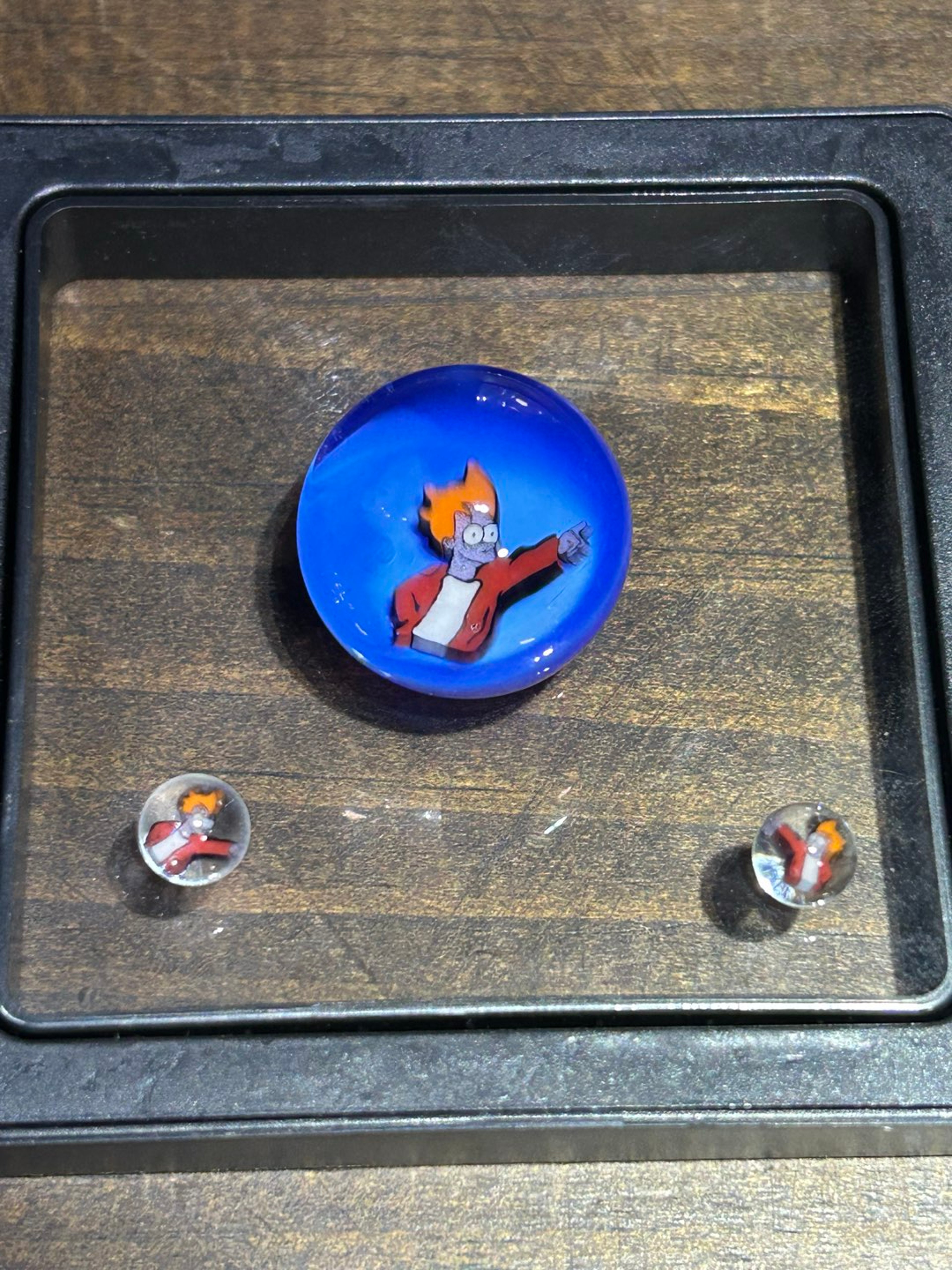 Preview pic of Futurama “fry” murrine marble and pearl set