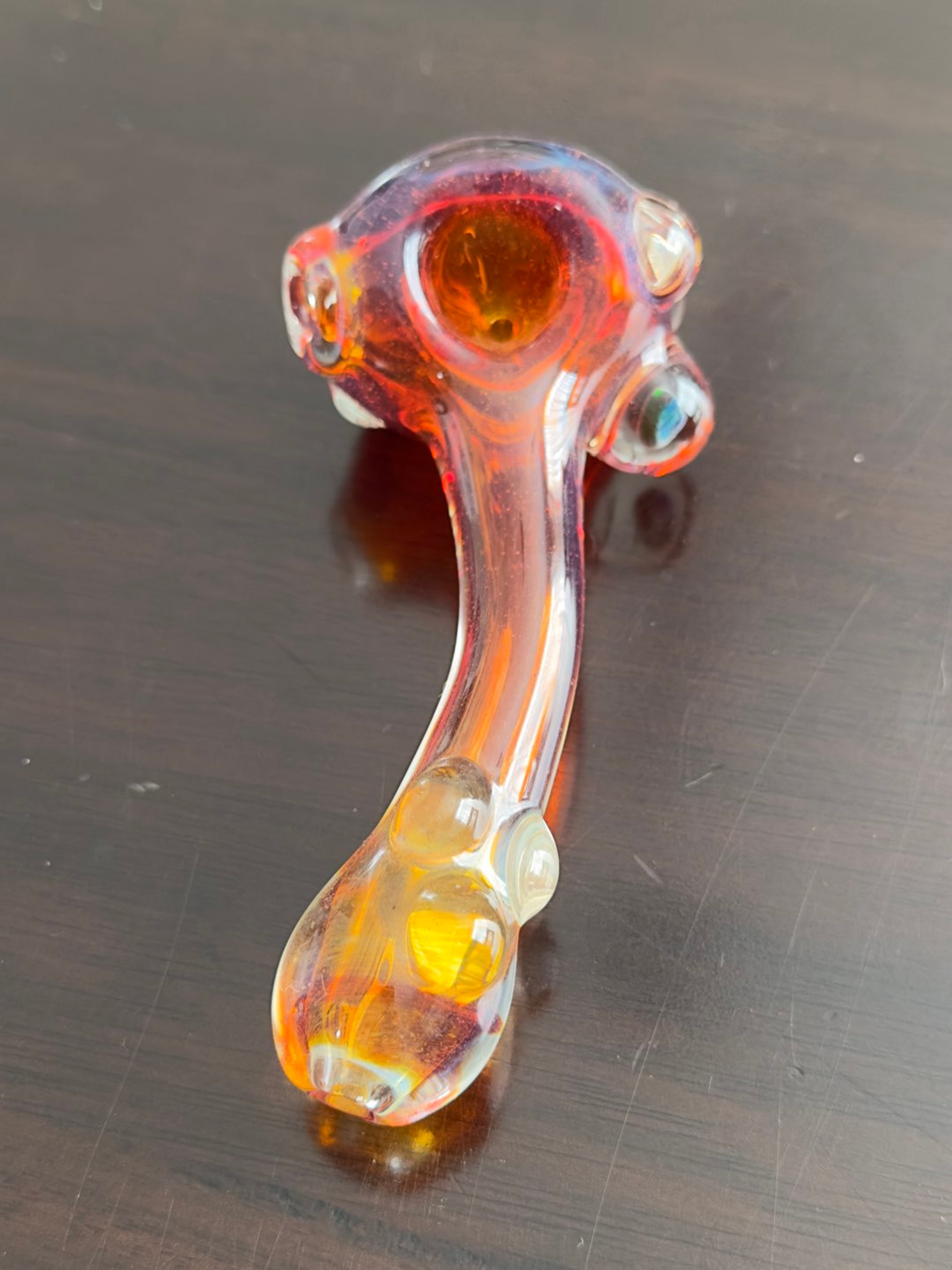 Dave Umbs crooked spoon in amber purple with black opal roll stop image 0