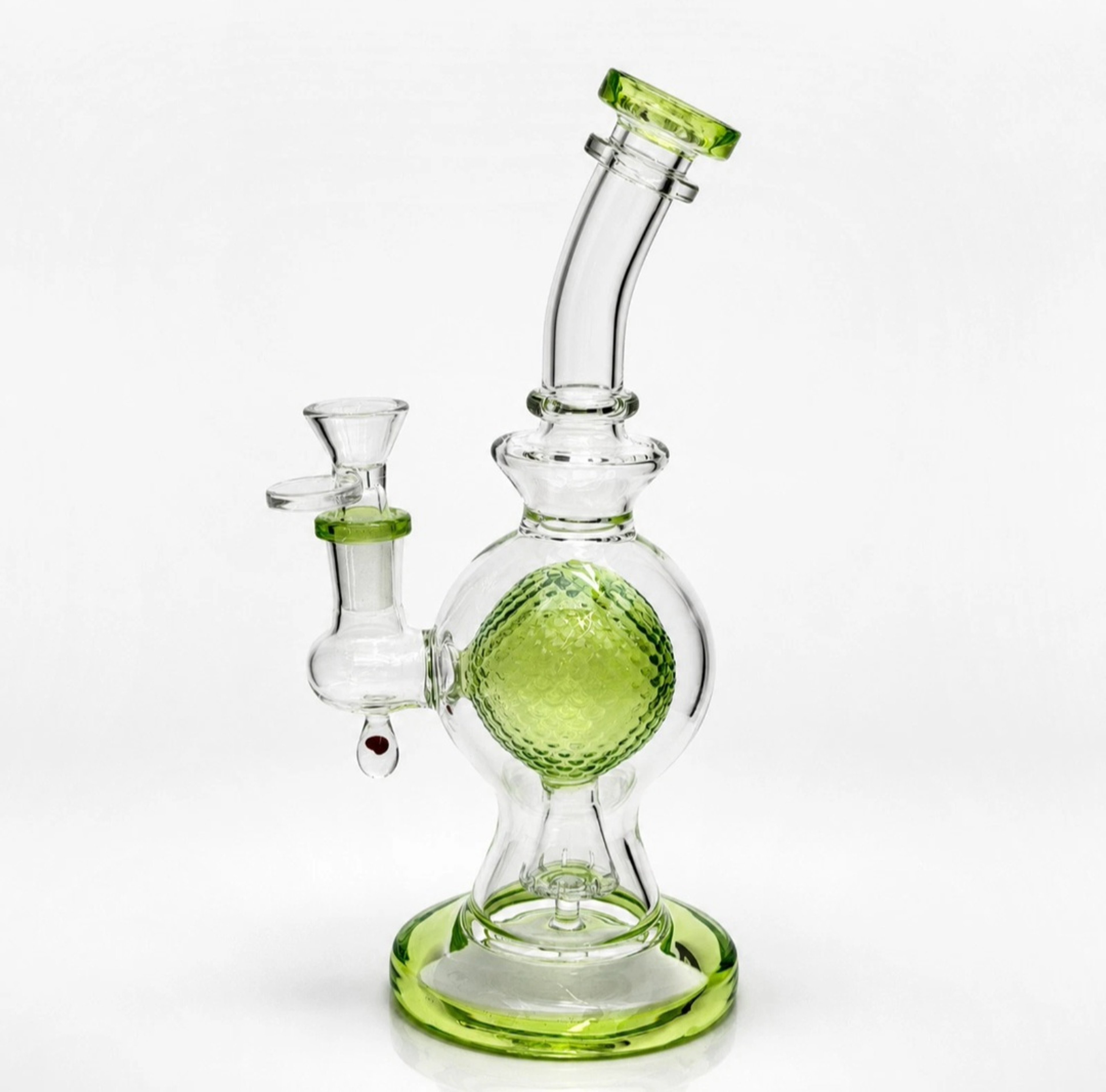 🚨 Premium High Quality🚨8' Lime Green Crystal Ball Glass Water Bong W/ 14mm Bowl image 0