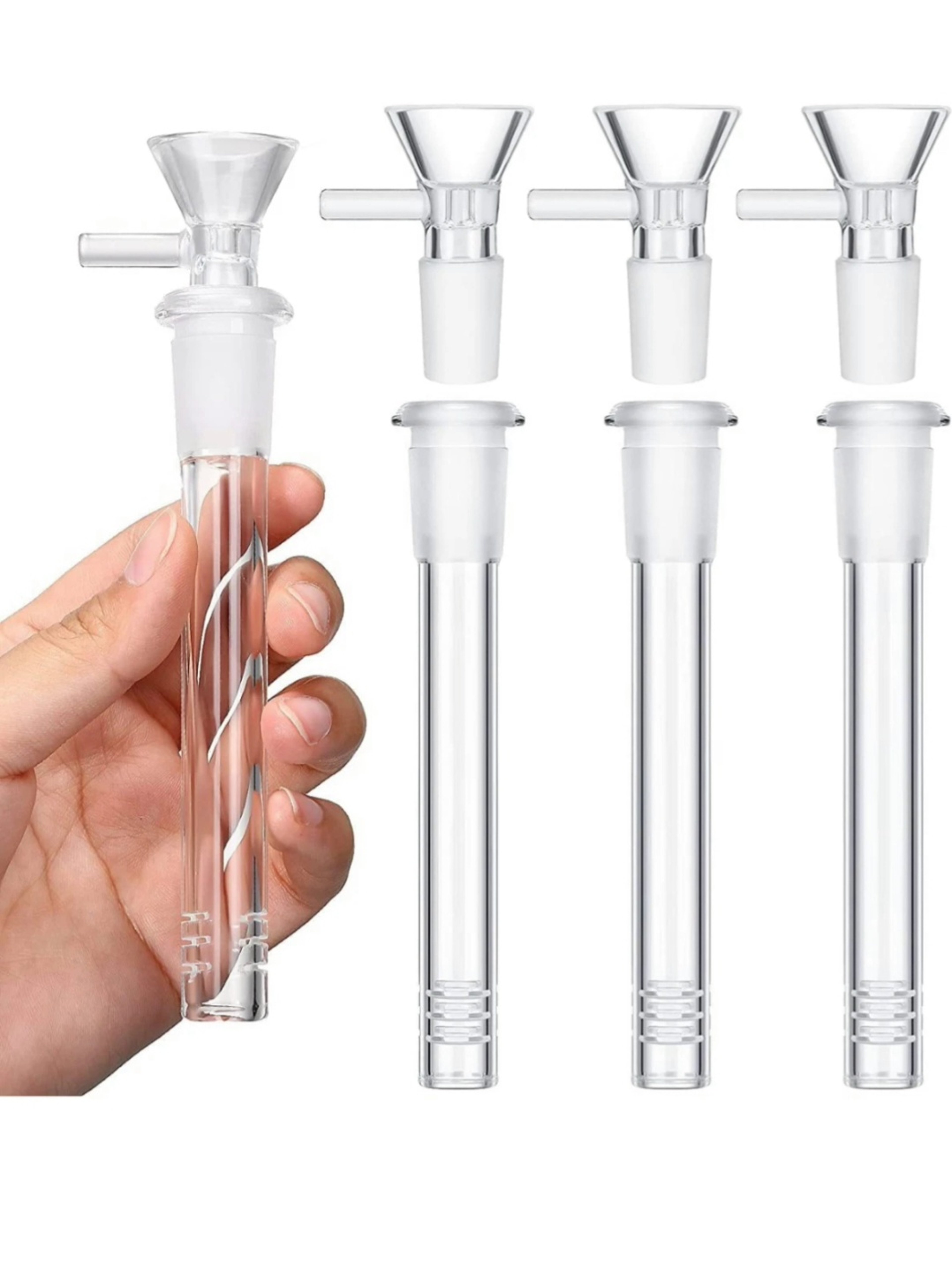Preview pic of 🚨 Premium High Quality🚨 4Pack 5.5' Glass Bong Downstem W/ 14mm Male Bowl