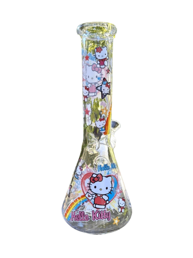 Preview pic of 🚨 Premium High Quality🚨 Glass Water Bong  W/ HELLO KITTY Design 14mm Male Bowl