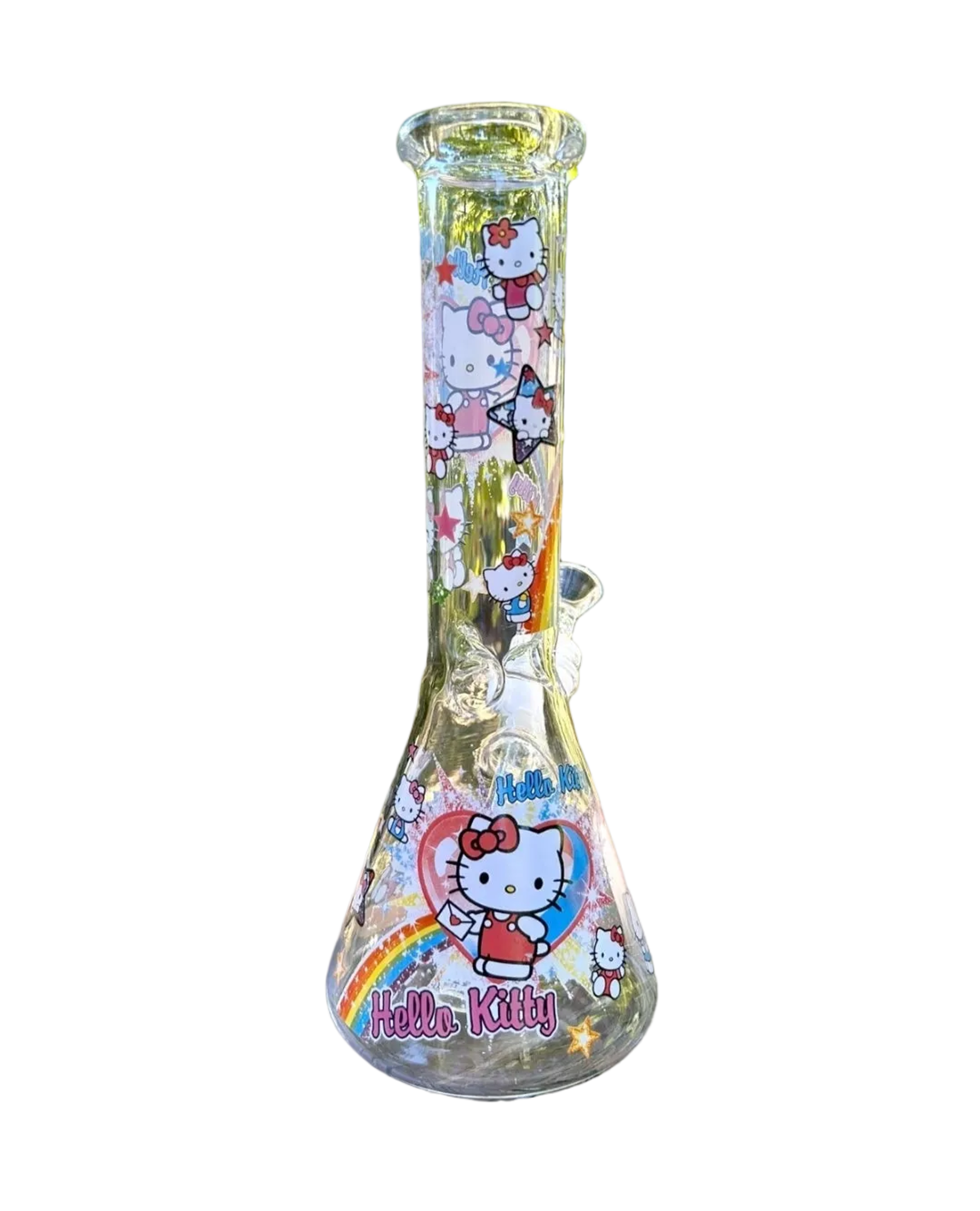 🚨 Premium High Quality🚨 Glass Water Bong  W/ HELLO KITTY Design 14mm Male Bowl image 0