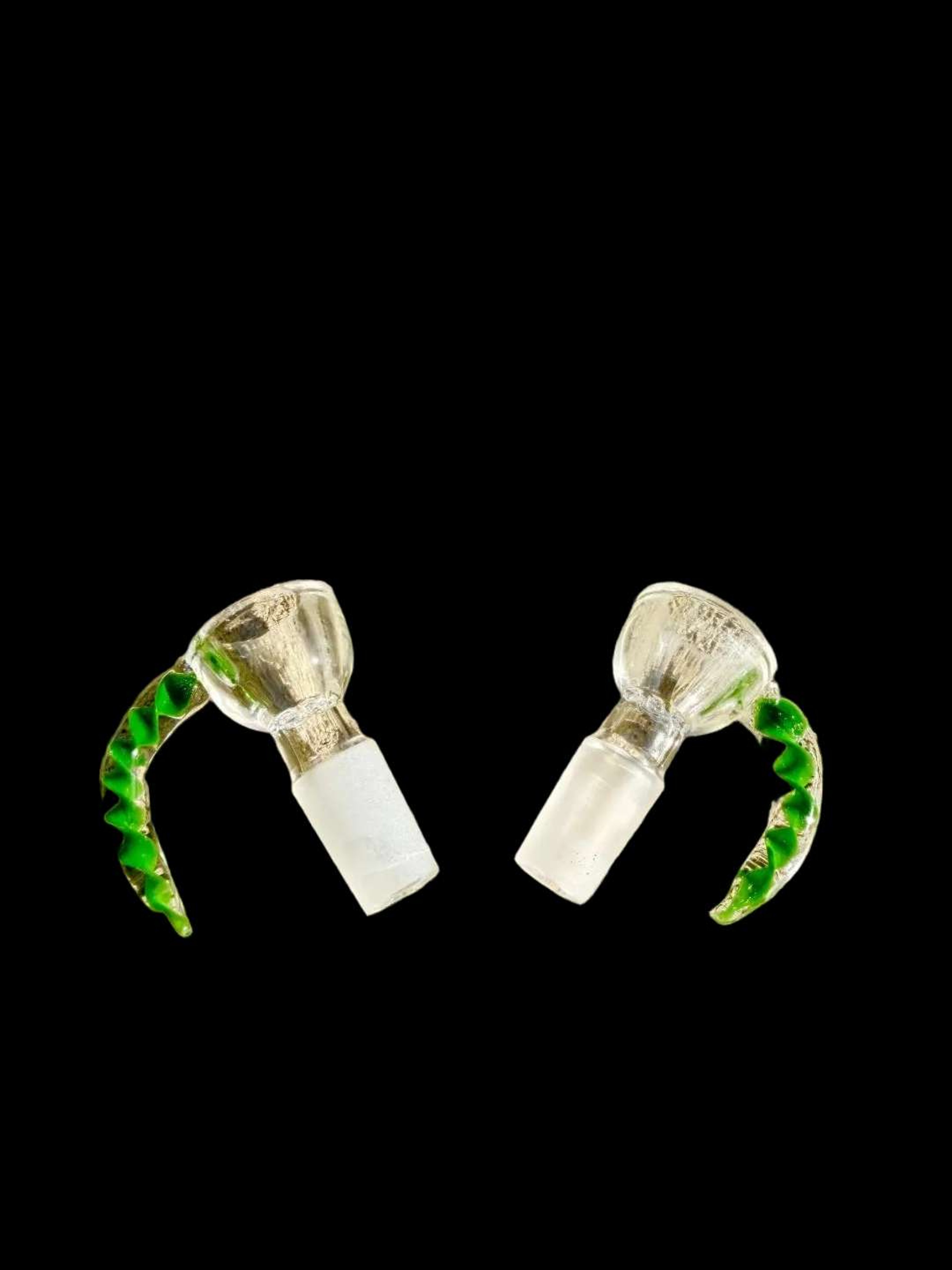 🚨2pk 14mm Premium HIGH QUALITY Glass Bowl🚨Lime Green Design image 0