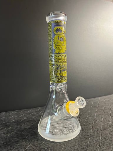 Preview pic of Cheech Mind of a Maniac 14mm Etched Frosted Beaker Bong