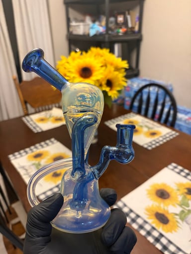 Preview pic of 7 inch cobalt fumed Phoenix star dab rig
