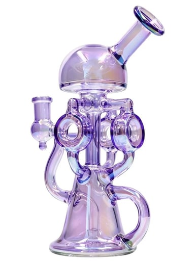 Preview pic of 🚨9' Premium High Quality🚨 Glass Water Bong  W/ Purple Glass Design 14mm Male Bowl