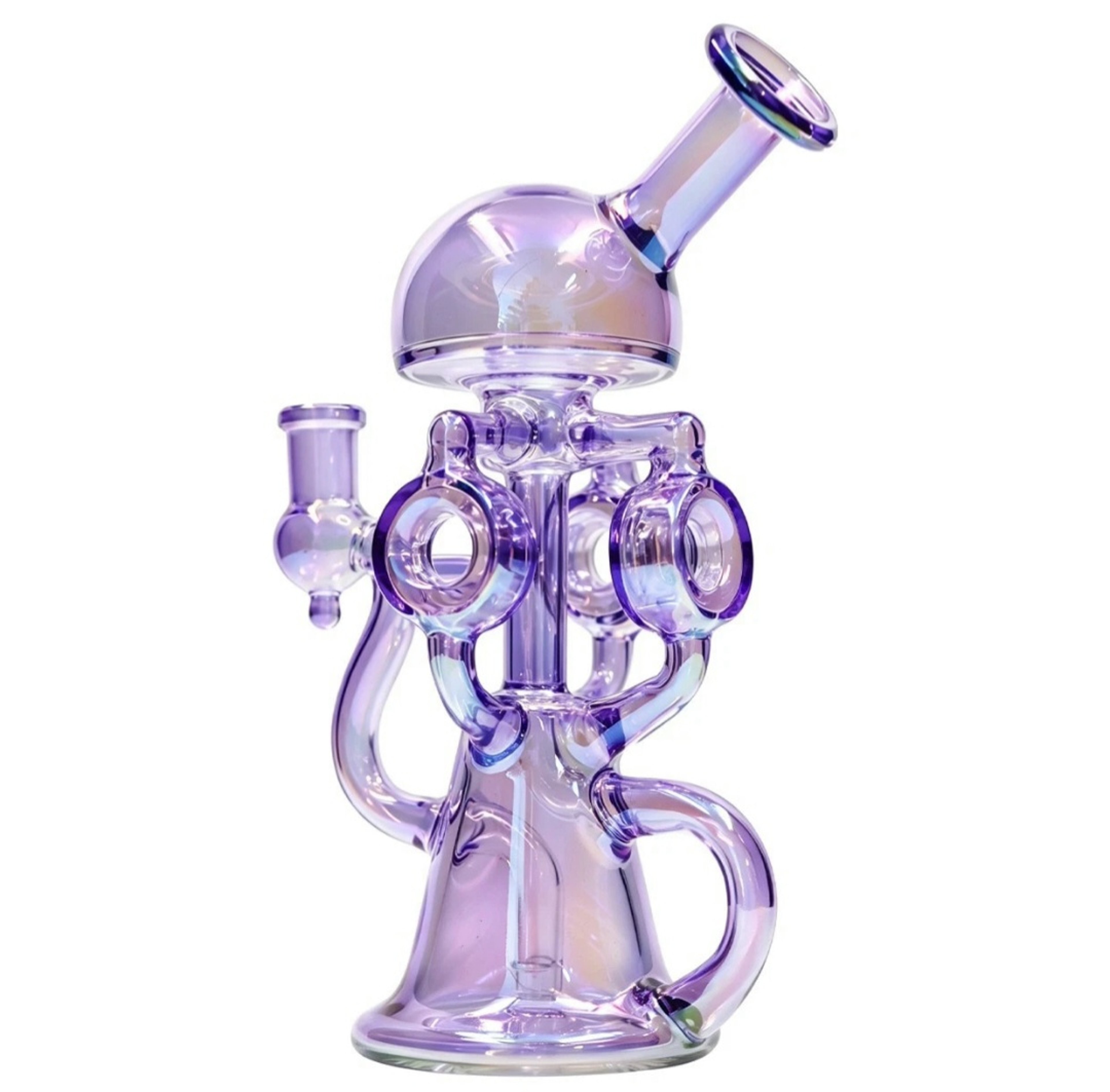 🚨9' Premium High Quality🚨 Glass Water Bong  W/ Purple Glass Design 14mm Male Bowl image 0