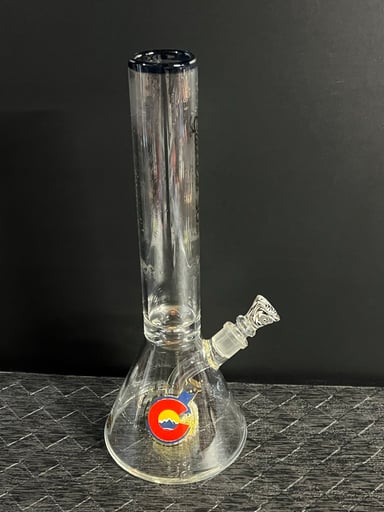 Preview pic of Glasslab 303 Blue Gold Fixed 18mm Beaker Bong