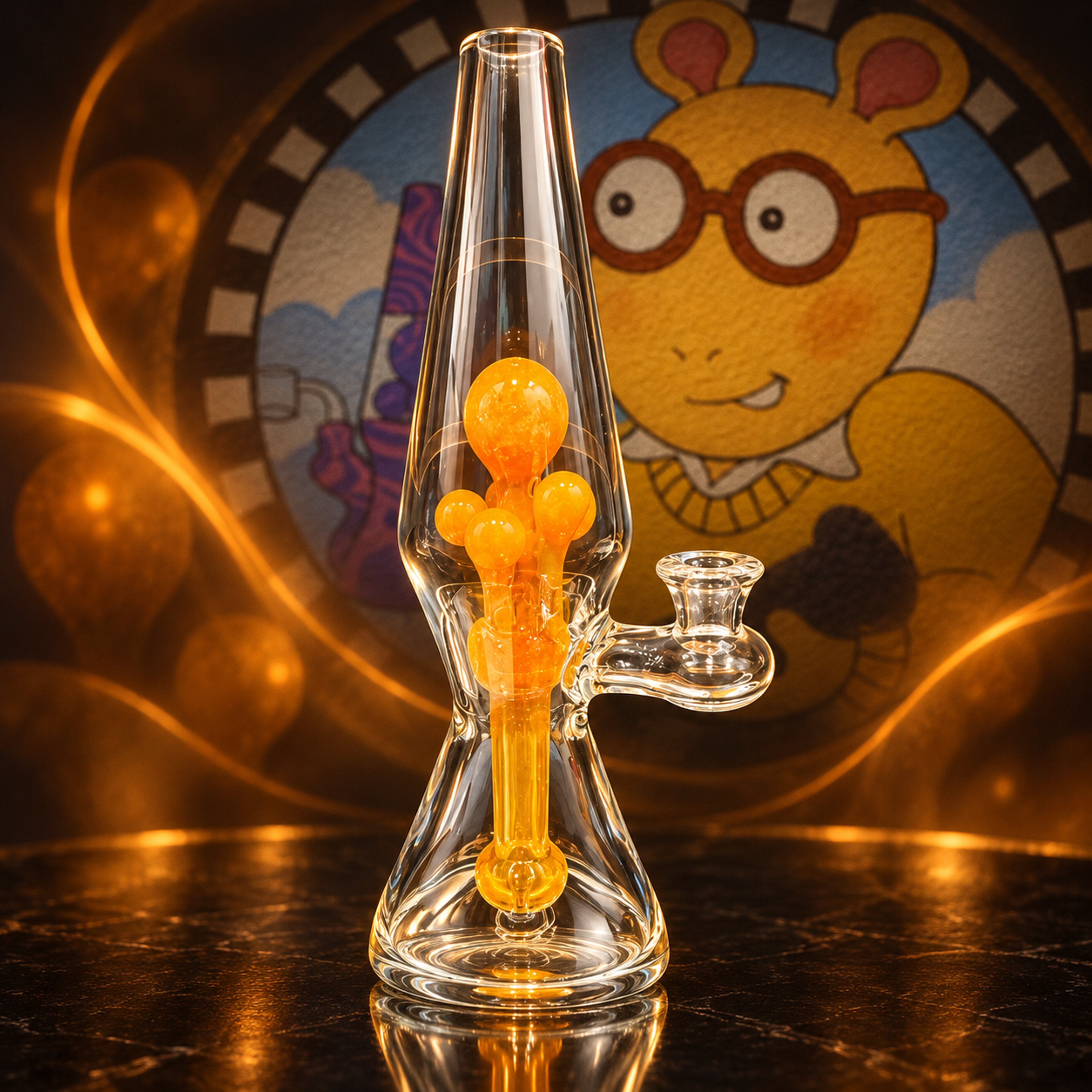 Preview pic of 🆕 BLUEGRASS FULL SIZE CLEAR LAMP W/ CRUSHED OPAL LAVA