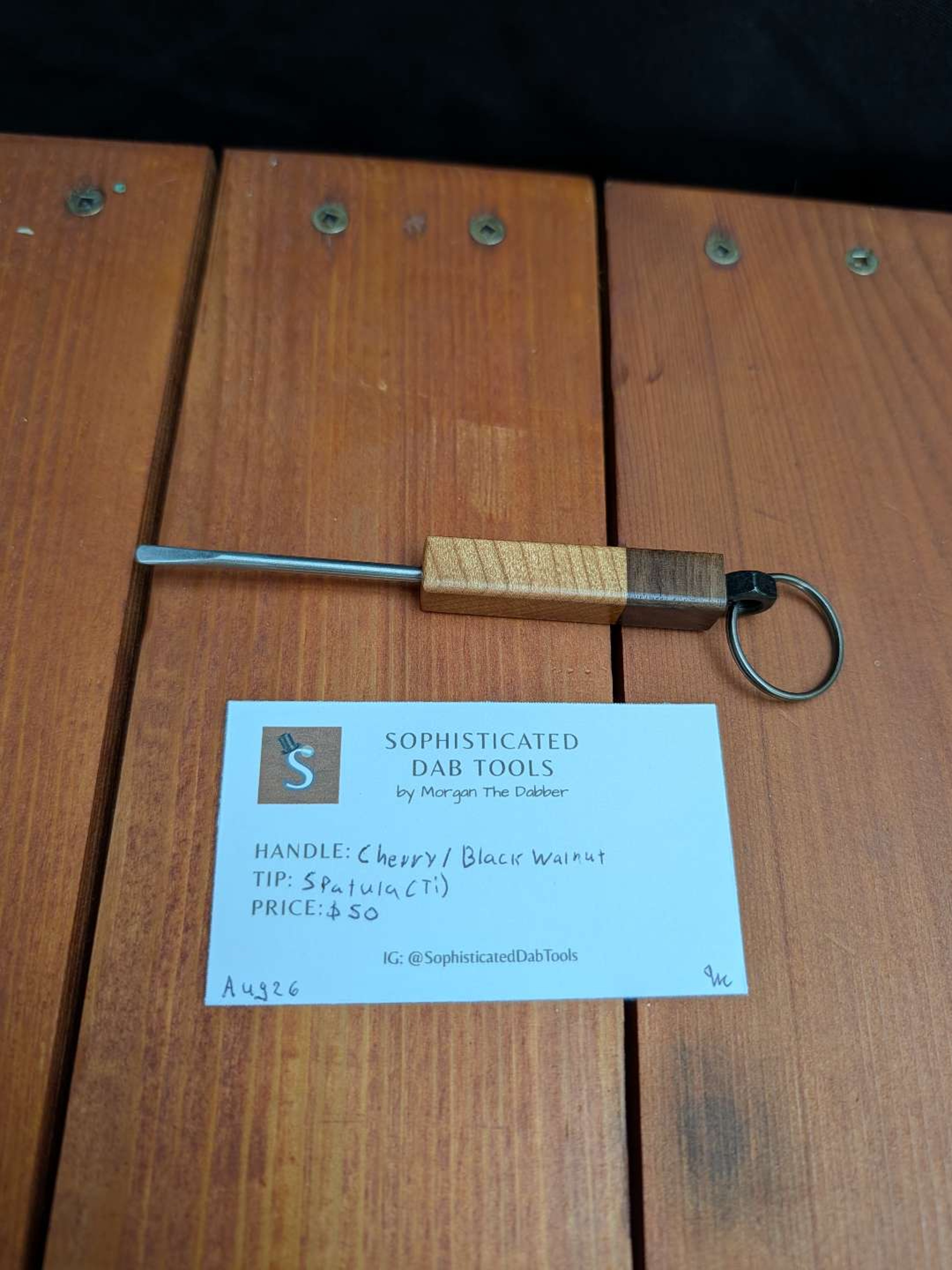 Preview pic of Cherry/Black Walnut Ti Spatula Sophisticated Dab Tool