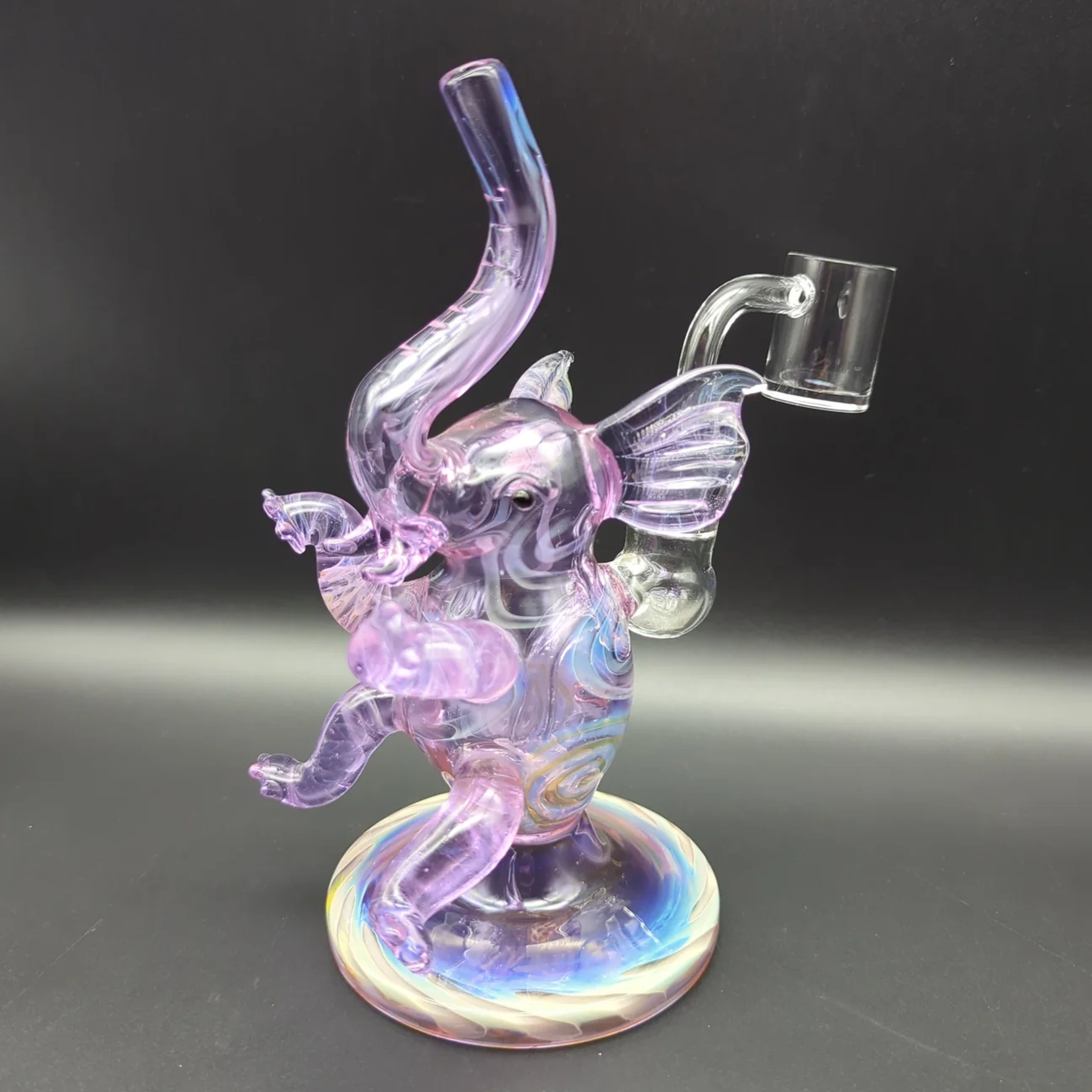 7.5" PURPLE FUMED ELEPHANT DAB RIG 14MM image 0