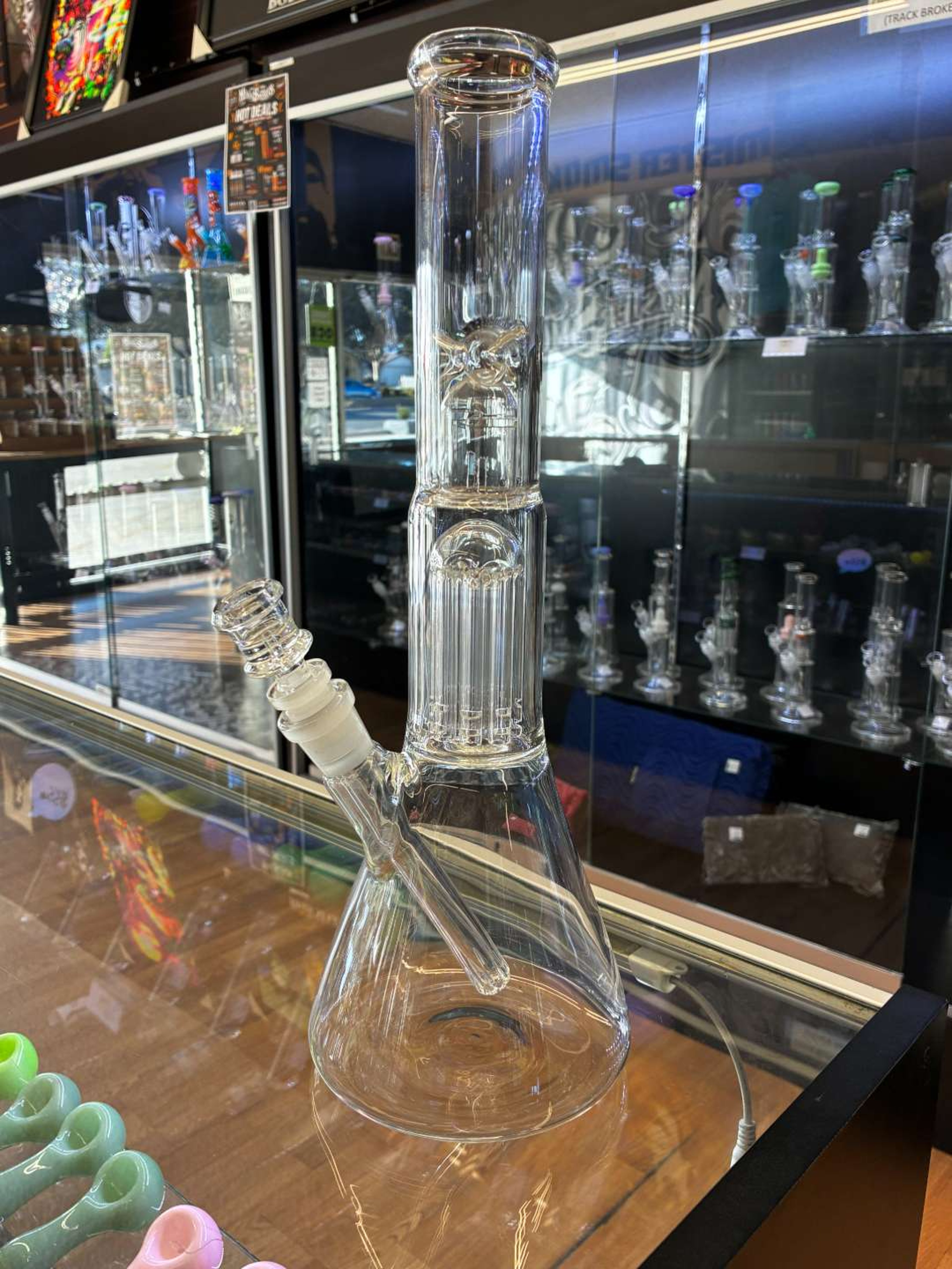 Preview pic of 14'' American Made Beaker with 14mm Bowl Arm Tree Perc and Splash Gaurd