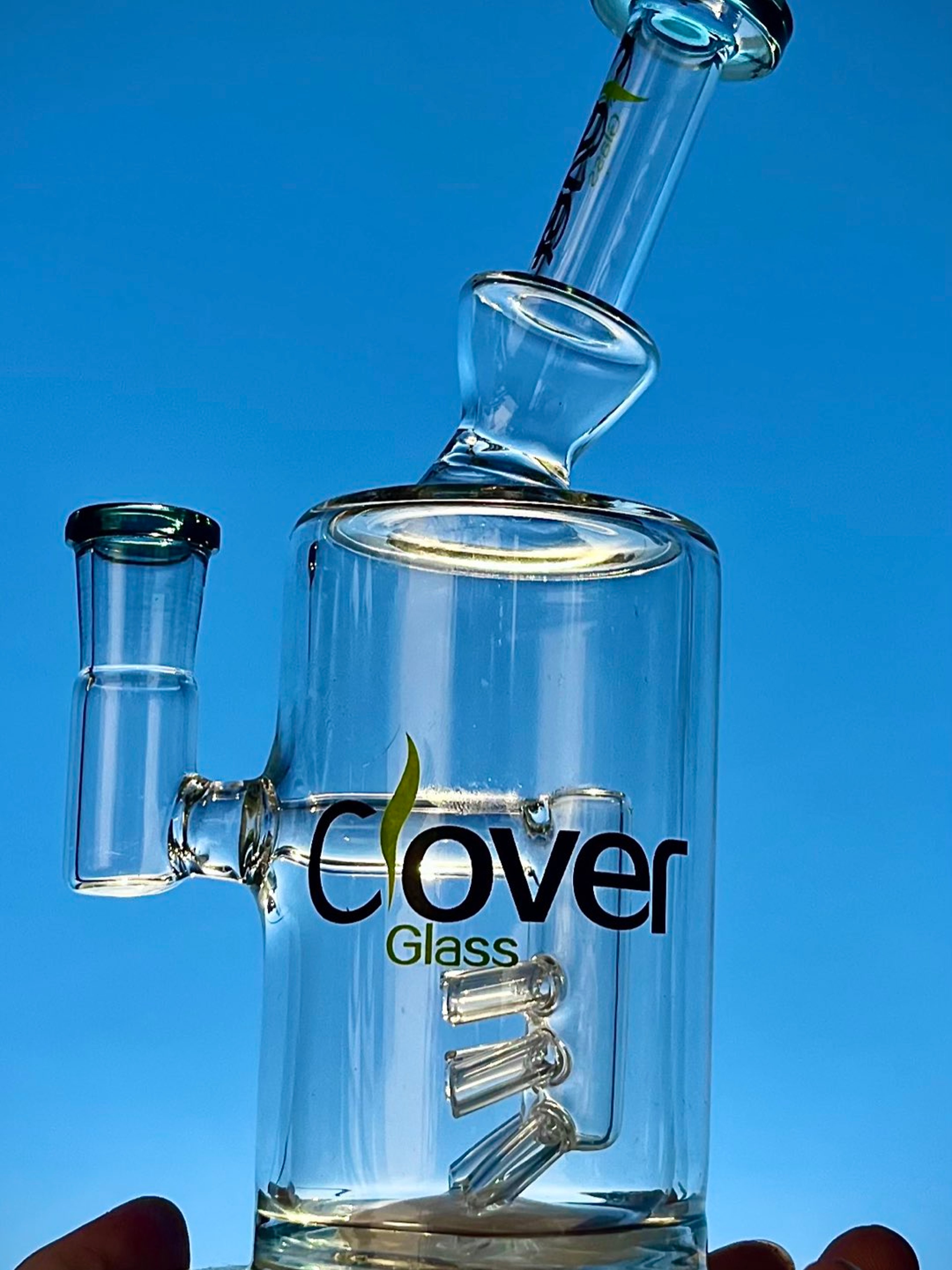 Clover bent neck rib cage perc water pipe image 0