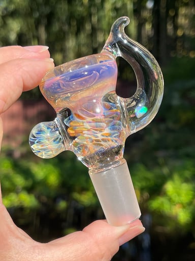 Preview pic of Fully worked, Fumed Inside Out 19mm Slide with Opal