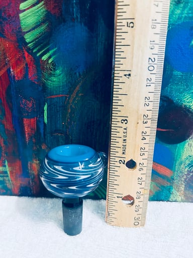 Preview pic of Blue glass swirl bowl
