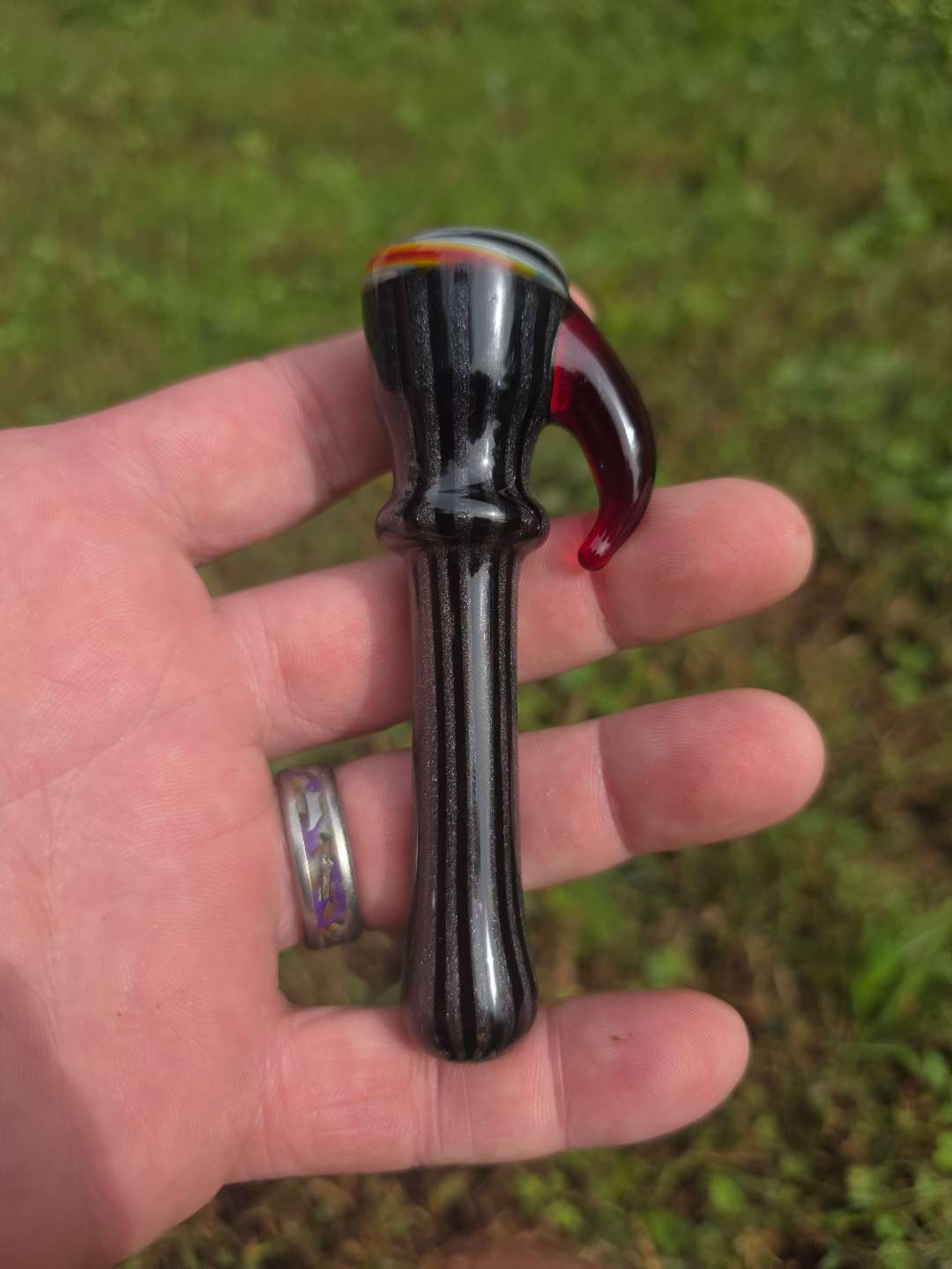 Steel wool and linework chillum image 0