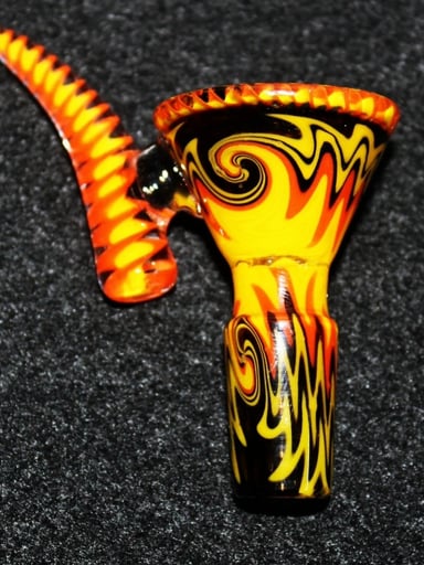 Preview pic of 🚨14mm Premium HIGH QUALITY Glass Bowl🚨FLAMING VORTEX Design