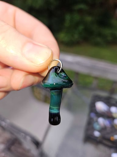 Preview pic of Green Carved Mushroom Pendant