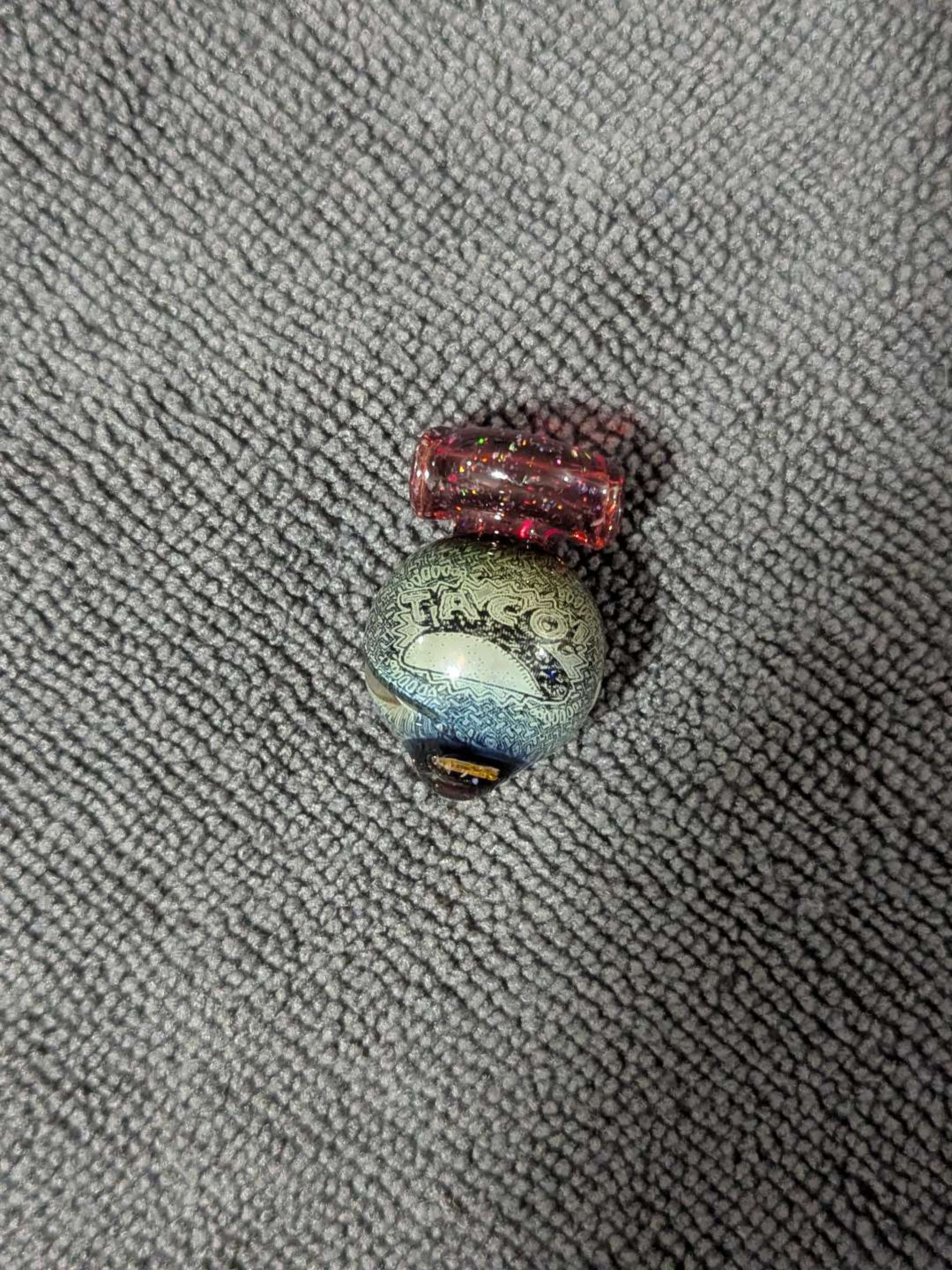 Preview pic of Taco Jesus glass spinner cap / pendant