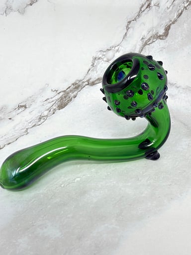 Preview pic of 4.75” Green Morningstar Sherlock Smoking Glass Pipe