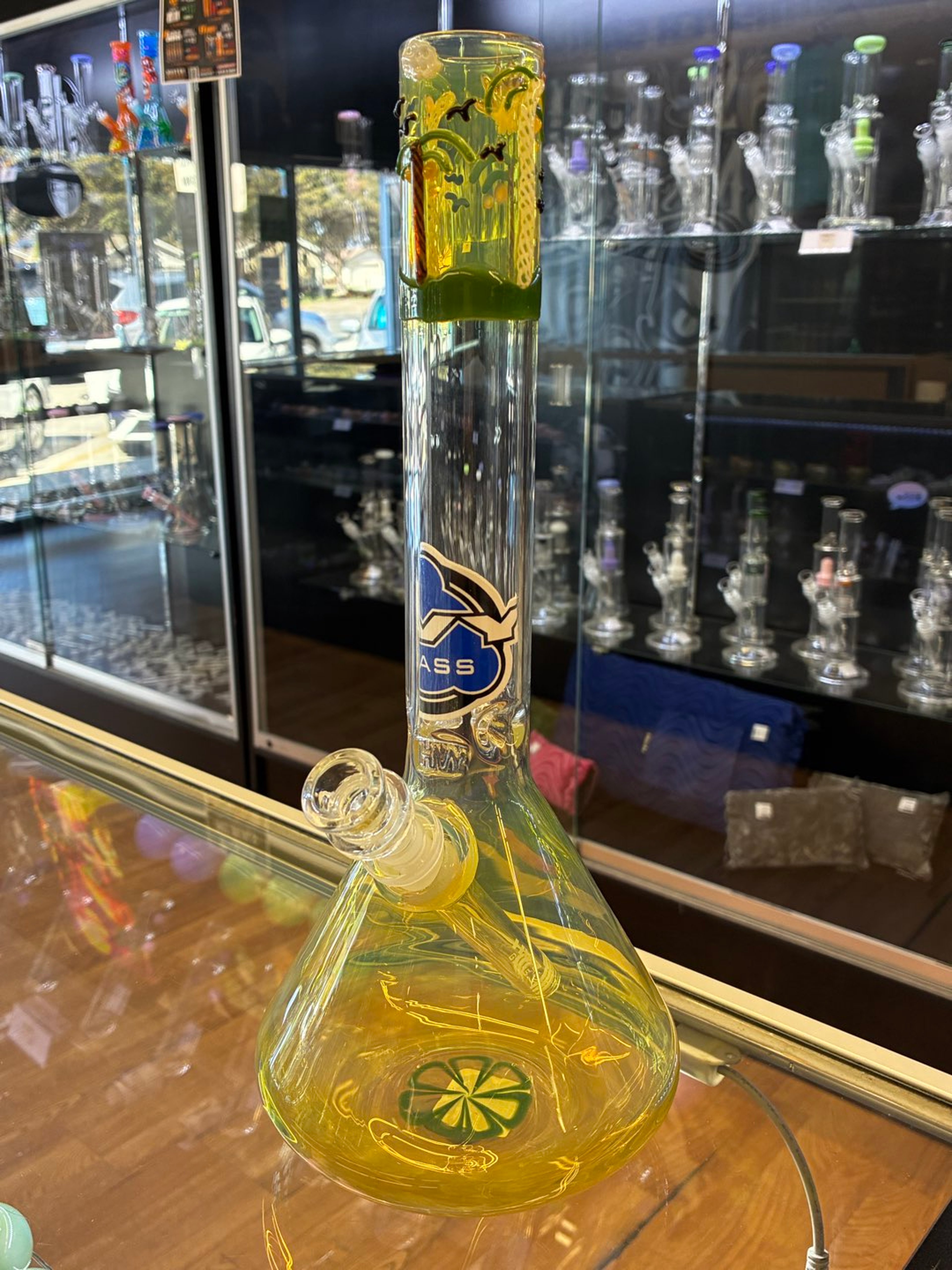 11” HVY Fumed Beaker With Cali Sunshine image 0