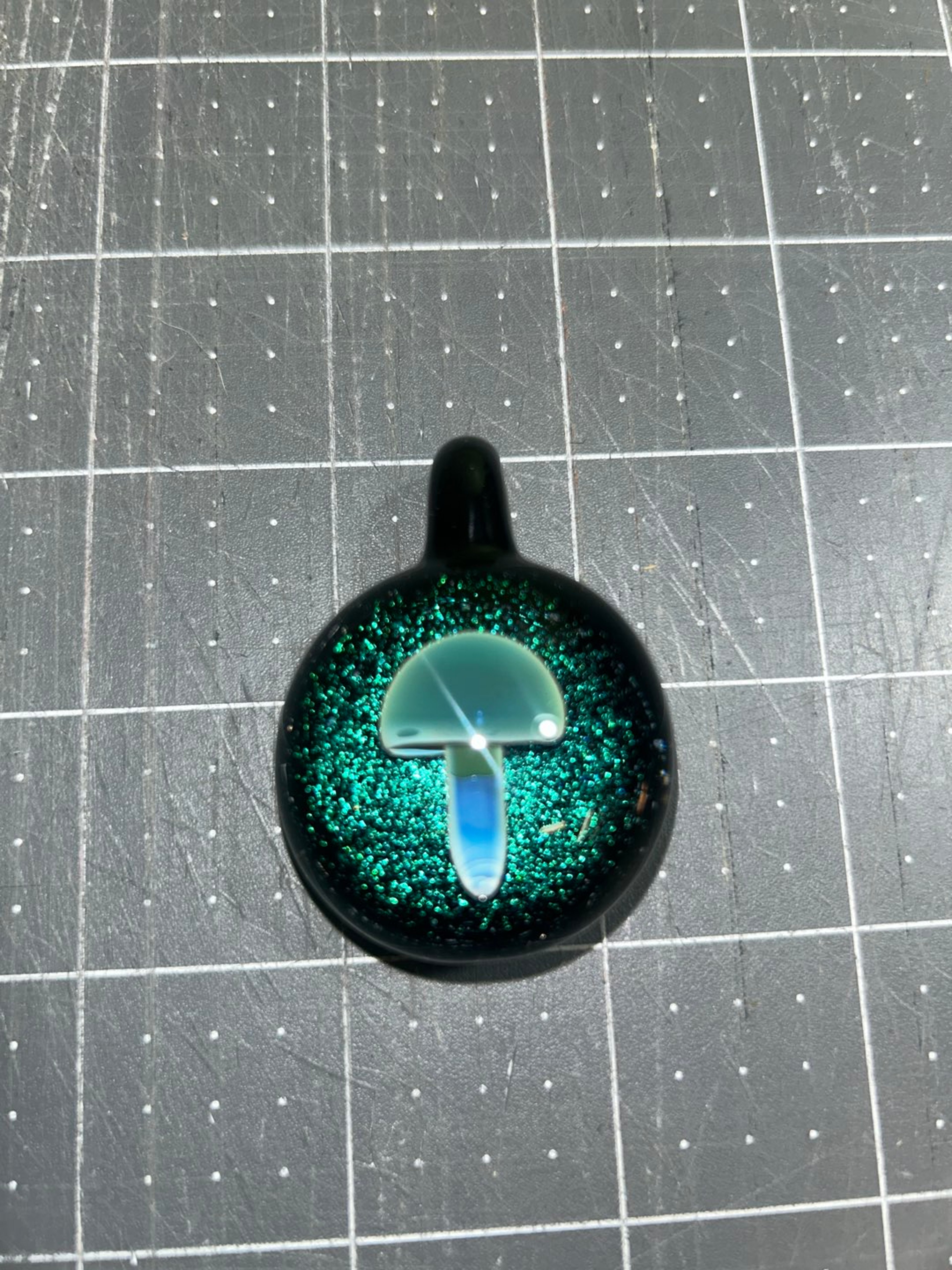 Blue moon Mushroom pendy image 0